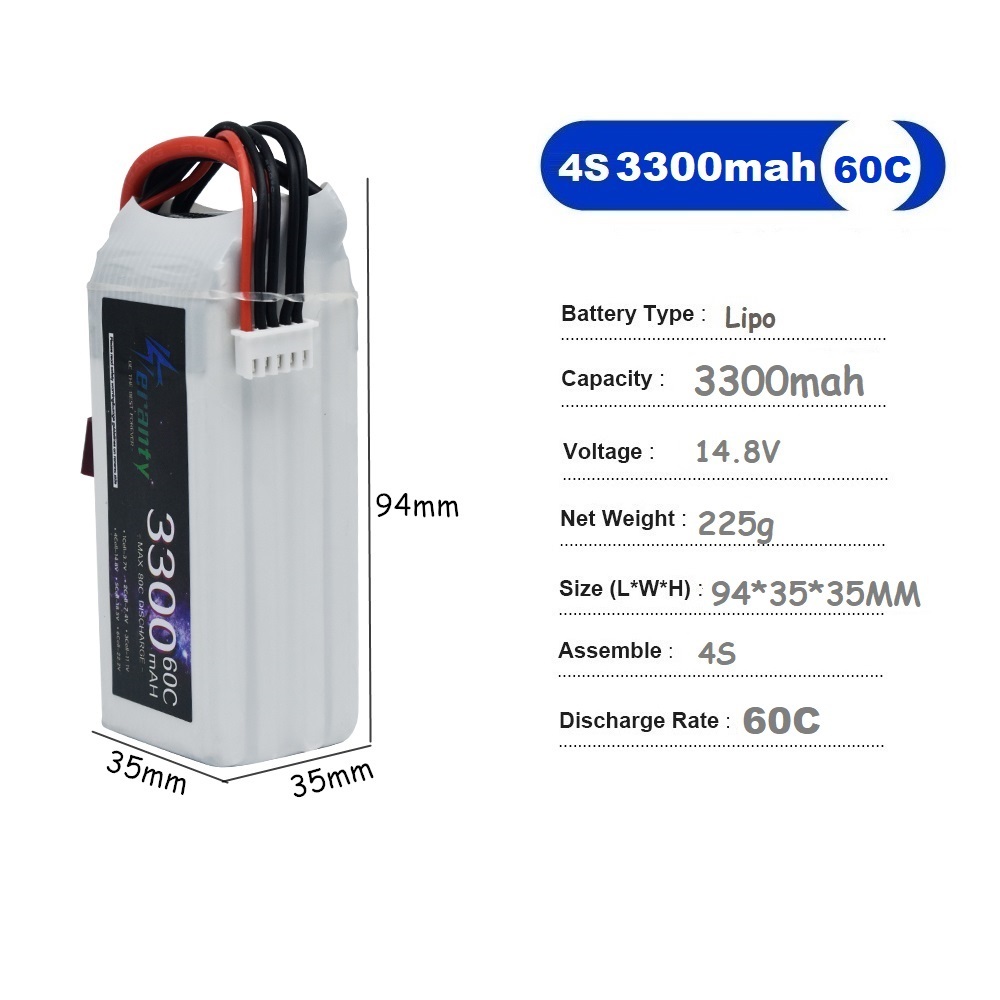 LiPo Akku 4S 3300mAh 60C 14,8V – Drone Battery 3S Bewertung und Preis